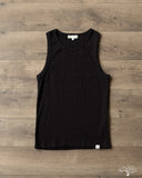 Merz b. Schwanen RIBTANK01 Ribbed Tank Top - Deep Black