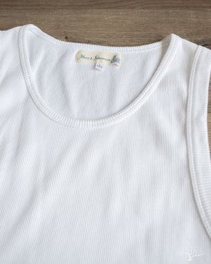 Merz b. Schwanen RIBTANK01 Ribbed Tank Top - White – Withered Fig