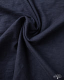 Merz b. Schwanen SCT04 Slub Pima Cotton Tee - Deep Blue