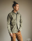 Merz b. Schwanen SHIRT01HB - Herringbone Long-Sleeve Shirt - Army