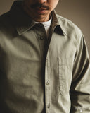 Merz b. Schwanen SHIRT01HB - Herringbone Long-Sleeve Shirt - Army