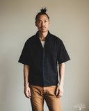Merz b. Schwanen SHIRT09LP Lightweight Cotton Poplin Short-Sleeve Shirt - Deep Black