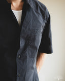 Merz b. Schwanen SHIRT09LP Lightweight Cotton Poplin Short-Sleeve Shirt - Deep Black