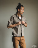 Merz b. Schwanen SHIRT09LP Lightweight Cotton Poplin Short-Sleeve Shirt - Faded Grain