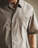 Merz b. Schwanen SHIRT09LP Lightweight Cotton Poplin Short-Sleeve Shirt - Faded Grain