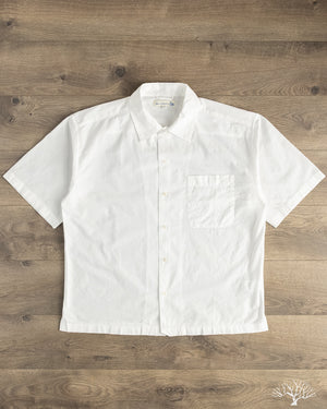Merz b. Schwanen SHIRT09LP Lightweight Cotton Poplin Short-Sleeve Shirt - White