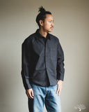 Merz b. Schwanen SHIRT11OX Modern-Cut Cotton Oxford Long-Sleeve Shirt - Charcoal