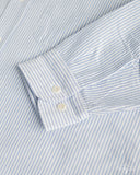 Merz b. Schwanen SHIRT11OX Modern-Cut Cotton Oxford Long-Sleeve Shirt - Stripes Light Blue