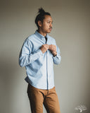 Merz b. Schwanen SHIRT19OX Button-Down Cotton Oxford Long-Sleeve Shirt - Light Blue