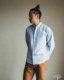 Merz b. Schwanen SHIRT19OX Button-Down Cotton Oxford Long-Sleeve Shirt - Light Blue