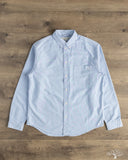 Merz b. Schwanen SHIRT19OX Button-Down Cotton Oxford Long-Sleeve Shirt - Light Blue