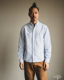 Merz b. Schwanen SHIRT19OX Button-Down Cotton Oxford Long-Sleeve Shirt - Stripes Light Blue