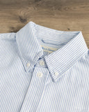 Merz b. Schwanen SHIRT19OX Button-Down Cotton Oxford Long-Sleeve Shirt - Stripes Light Blue