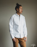 Merz b. Schwanen SHIRT19OX Button-Down Cotton Oxford Long-Sleeve Shirt - White