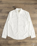 Merz b. Schwanen SHIRT19OX Button-Down Cotton Oxford Long-Sleeve Shirt - White