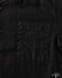 SHIRT03LI Linen Bowling Short-Sleeve Shirt - Deep Black