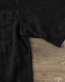 SHIRT03LI Linen Bowling Short-Sleeve Shirt - Deep Black