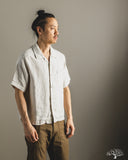 SHIRT03LI Linen Bowling Short-Sleeve Shirt - Light Stone