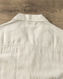 SHIRT03LI Linen Bowling Short-Sleeve Shirt - Light Stone