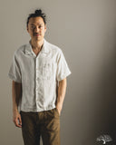 SHIRT03LI Linen Bowling Short-Sleeve Shirt - Light Stone