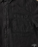 SHIRT20LI Relaxed Fit Organic Linen Long-Sleeve Shirt - Deep Black