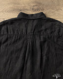 SHIRT20LI Relaxed Fit Organic Linen Long-Sleeve Shirt - Deep Black