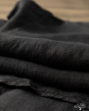 SHIRT20LI Relaxed Fit Organic Linen Long-Sleeve Shirt - Deep Black