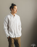 SHIRT20LI Relaxed Fit Organic Linen Long-Sleeve Shirt - White