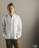 SHIRT20LI Relaxed Fit Organic Linen Long-Sleeve Shirt - White