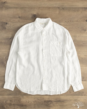 SHIRT20LI Relaxed Fit Organic Linen Long-Sleeve Shirt - White