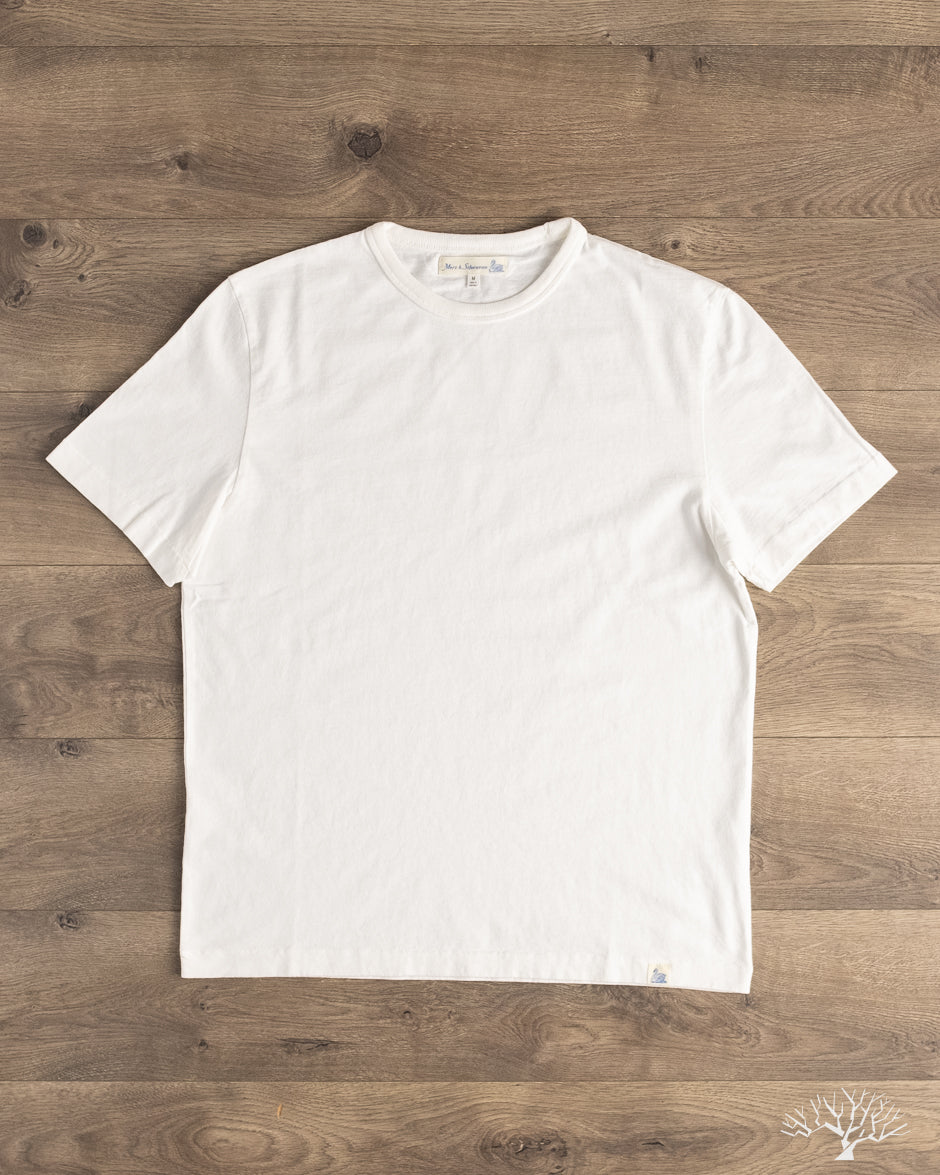 Merz b. Schwanen TEE02 Classic Cotton Jersey T-Shirt - White