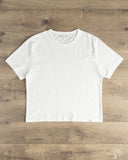 Merz b. Schwanen TEE02C Cropped Classic Cotton Jersey T-Shirt - White