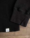 THERMAL01 Diamond-Patterned Cotton Thermal Long Sleeve - Deep Black