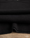 THERMAL01 Diamond-Patterned Cotton Thermal Long Sleeve - Deep Black