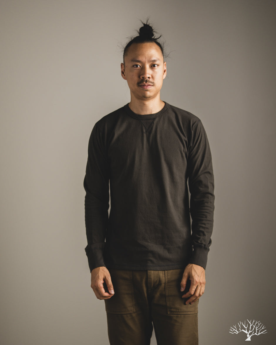 National Athletic Goods Organic Cotton Long Sleeve Gym Tee - Black