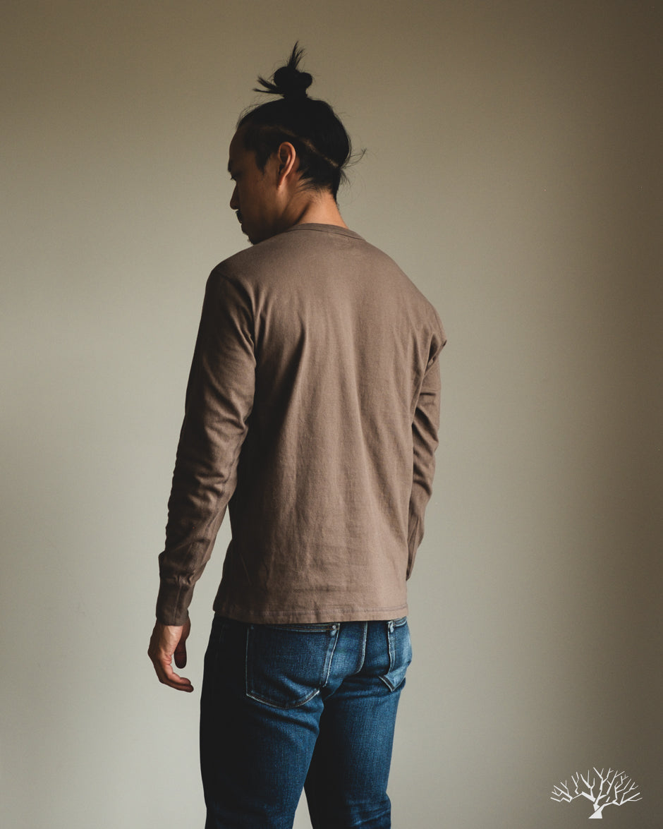 Organic Cotton Long Sleeve Gym Tee - Choco