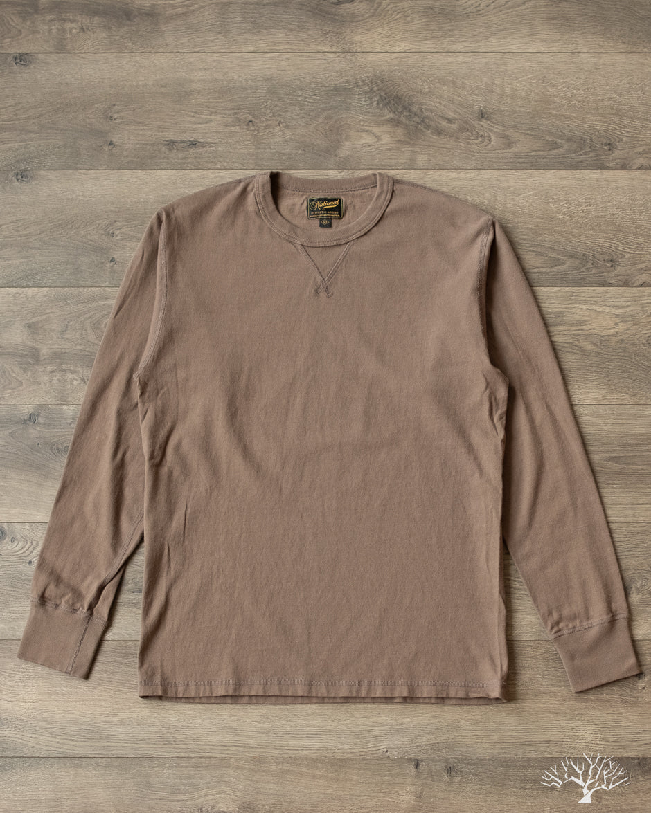 National Athletic Goods Organic Cotton Long Sleeve Gym Tee - Choco