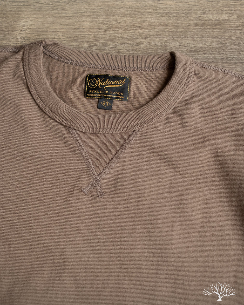 National Athletic Goods Organic Cotton Long Sleeve Gym Tee - Choco