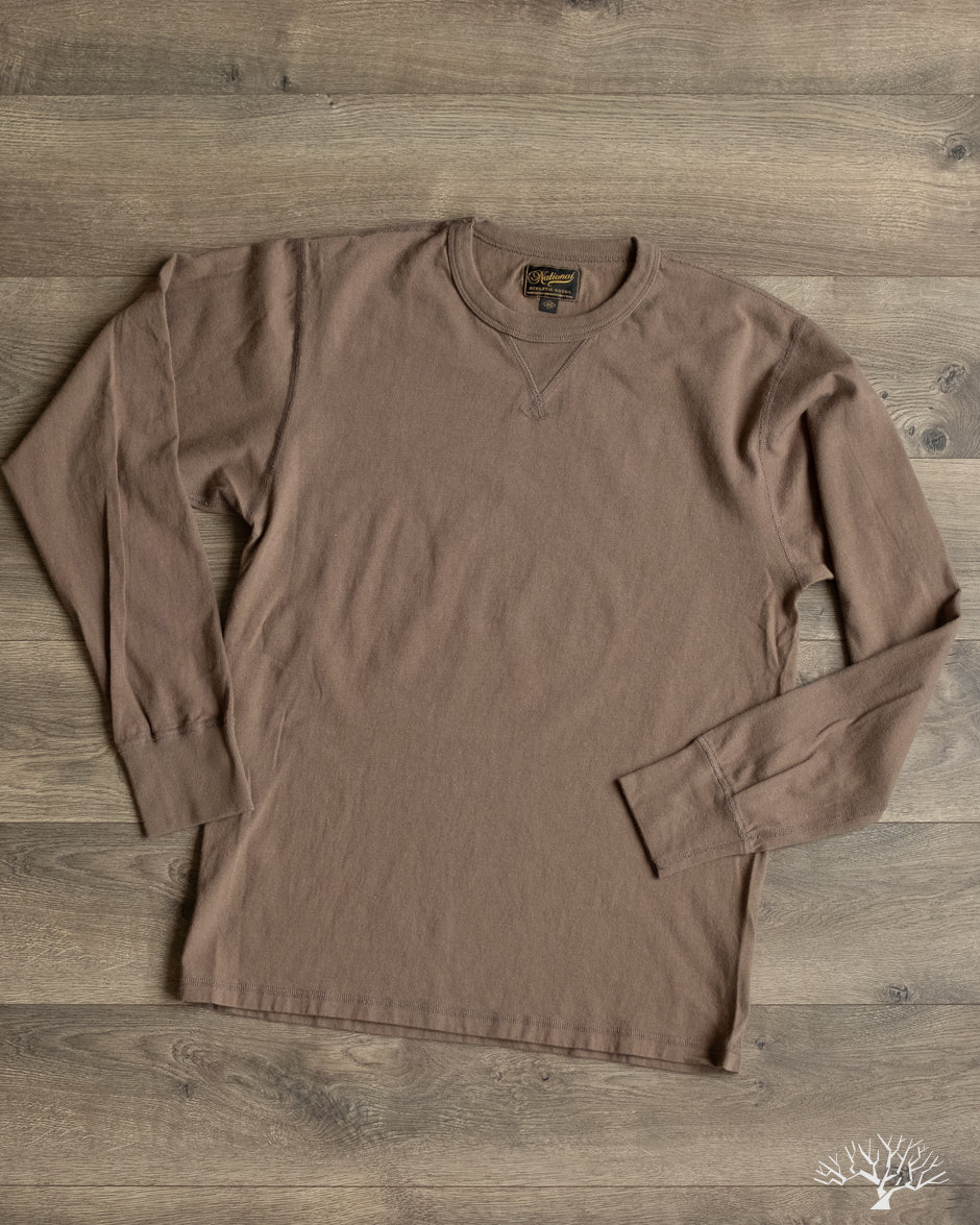 National Athletic Goods Organic Cotton Long Sleeve Gym Tee - Choco