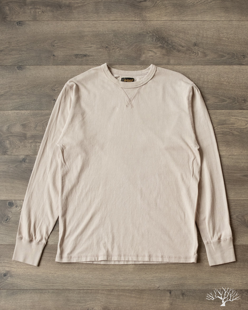 National Athletic Goods Organic Cotton Long Sleeve Gym Tee - Taupe