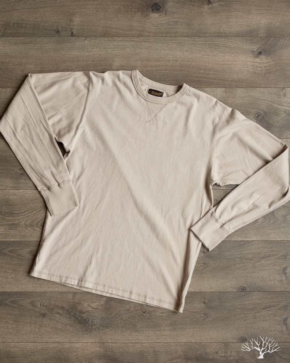National Athletic Goods Organic Cotton Long Sleeve Gym Tee - Taupe
