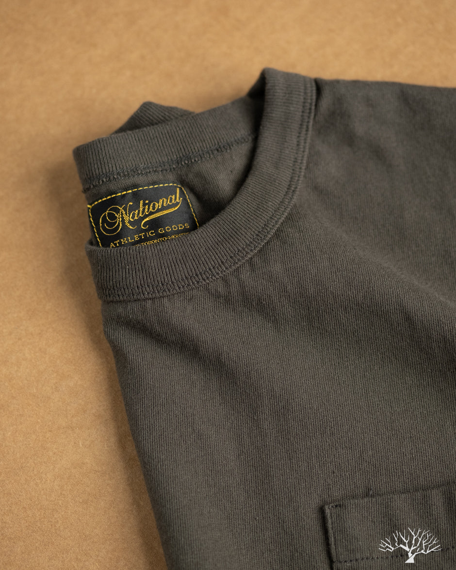 National Athletic Goods Organic Cotton Pocket T-Shirt - Black