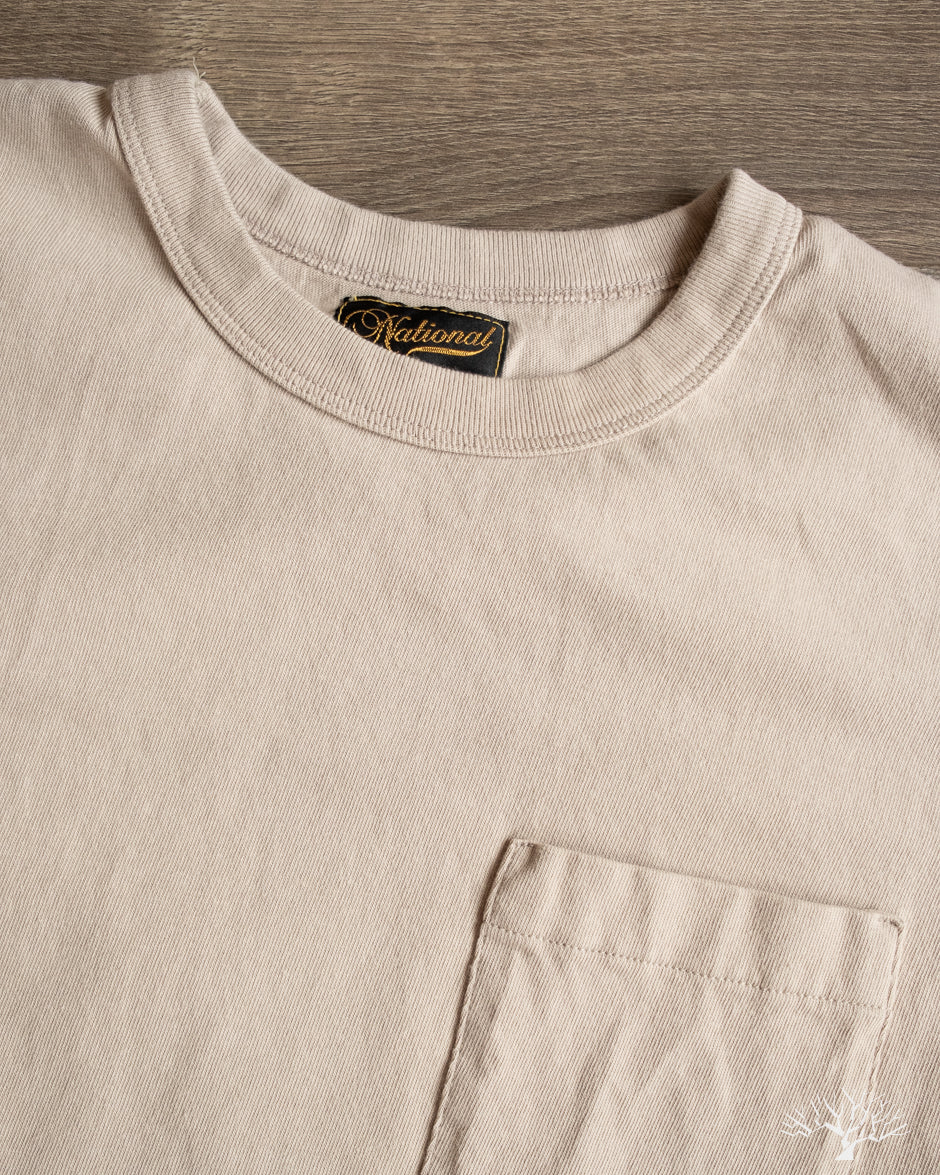 National Athletic Goods Organic Cotton Pocket T-Shirt - Taupe