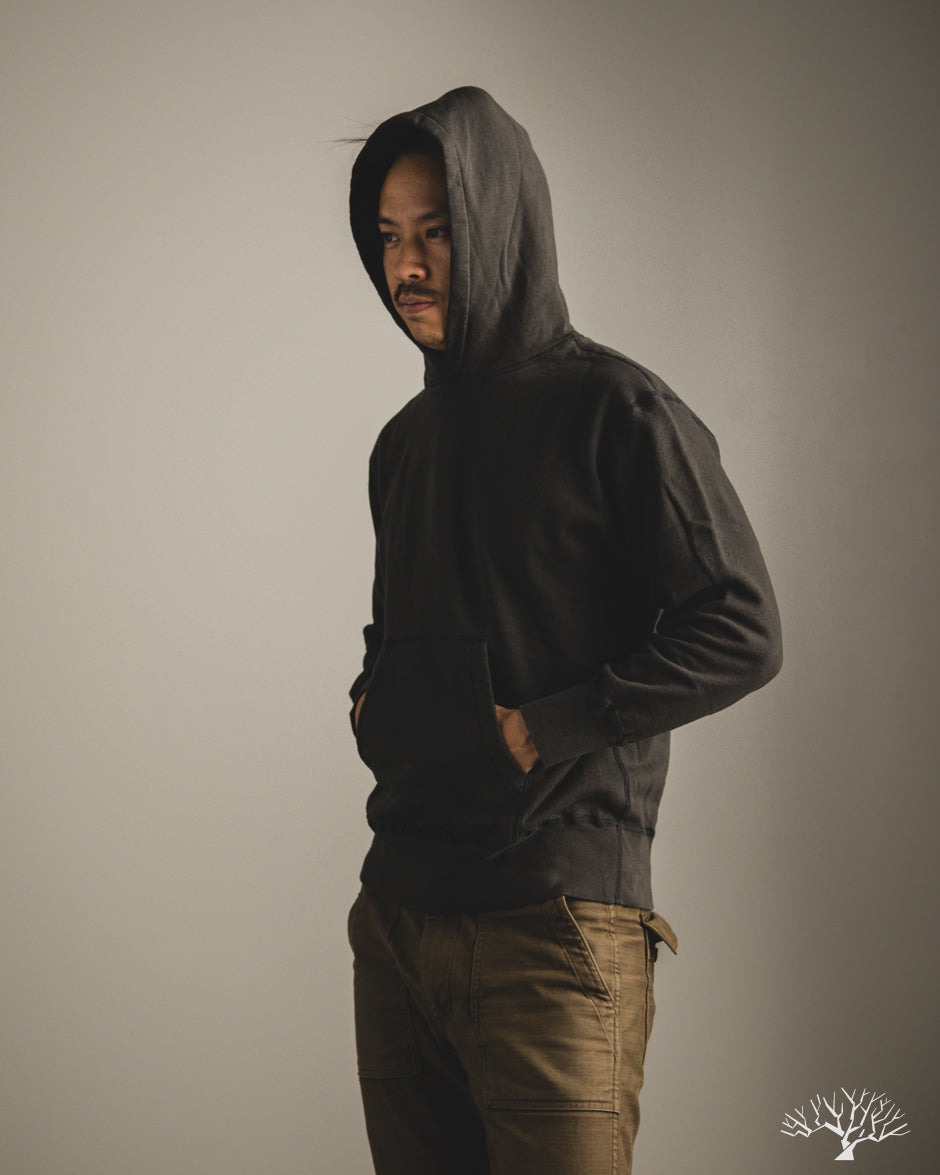 National Athletic Goods Organic Cotton Pullover Parka Sweatshirt - Black