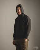 Organic Cotton Pullover Parka Sweatshirt - Black