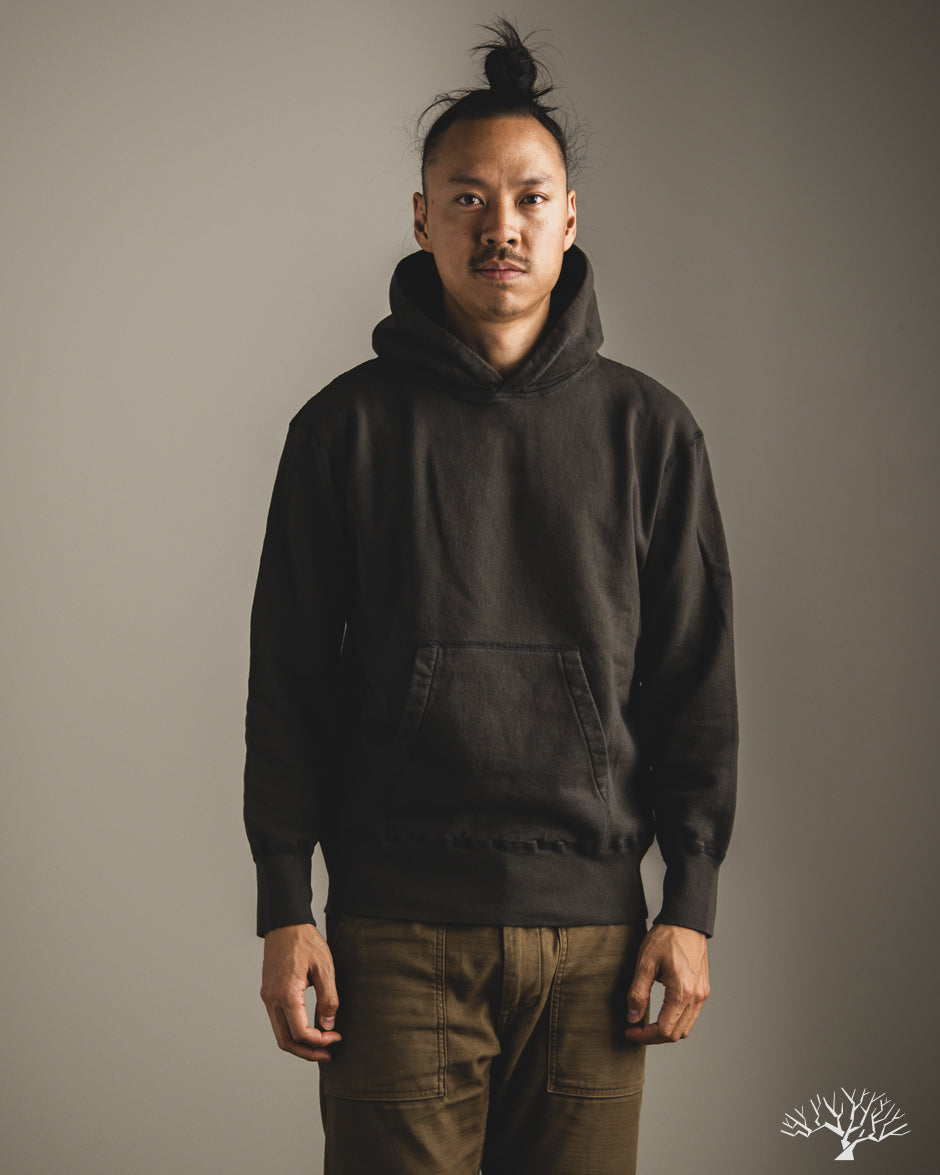 National Athletic Goods Organic Cotton Pullover Parka Sweatshirt - Black