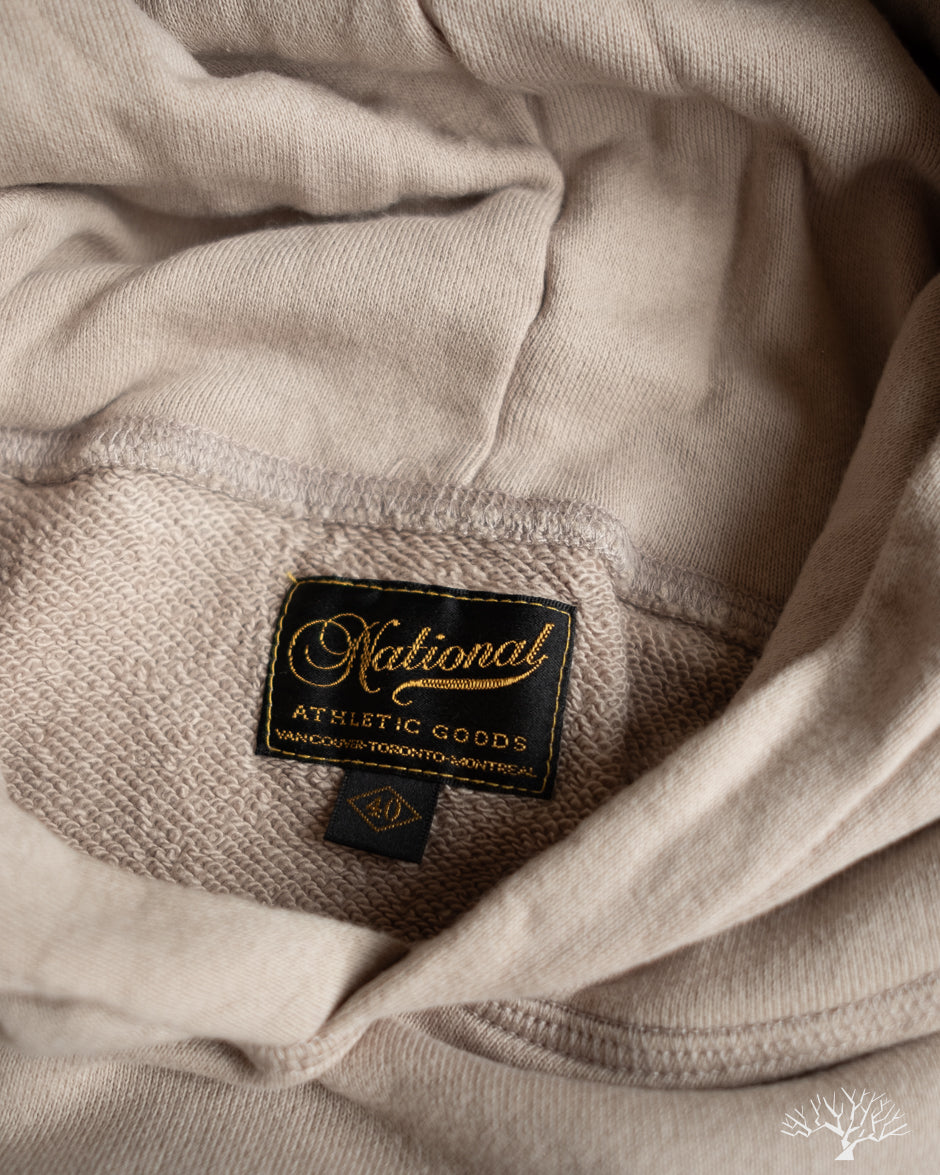 National Athletic Goods Organic Cotton Pullover Parka Sweatshirt - Taupe