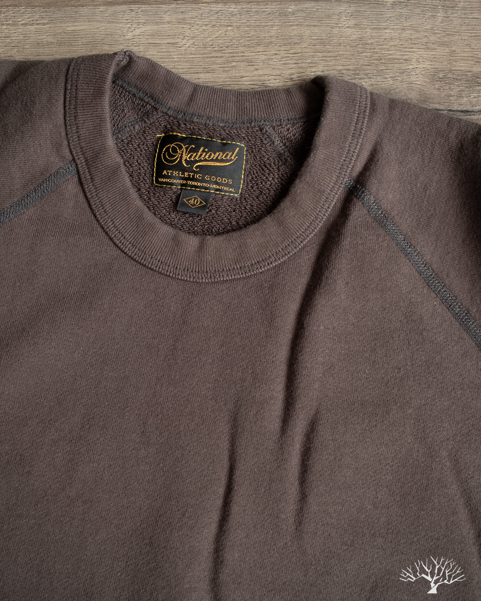  National Athletic Goods Organic Cotton Raglan Warm Up Sweatshirt - Black