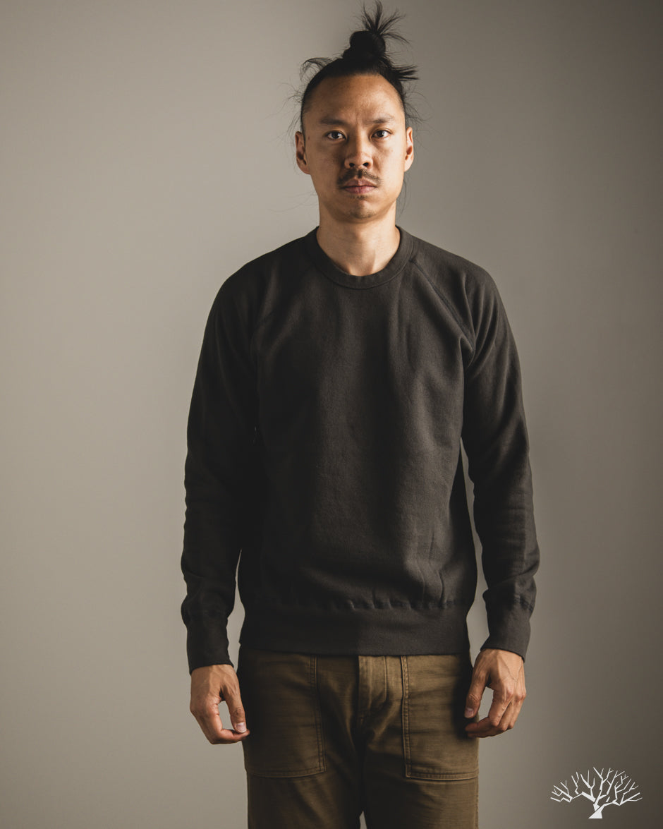  National Athletic Goods Organic Cotton Raglan Warm Up Sweatshirt - Black