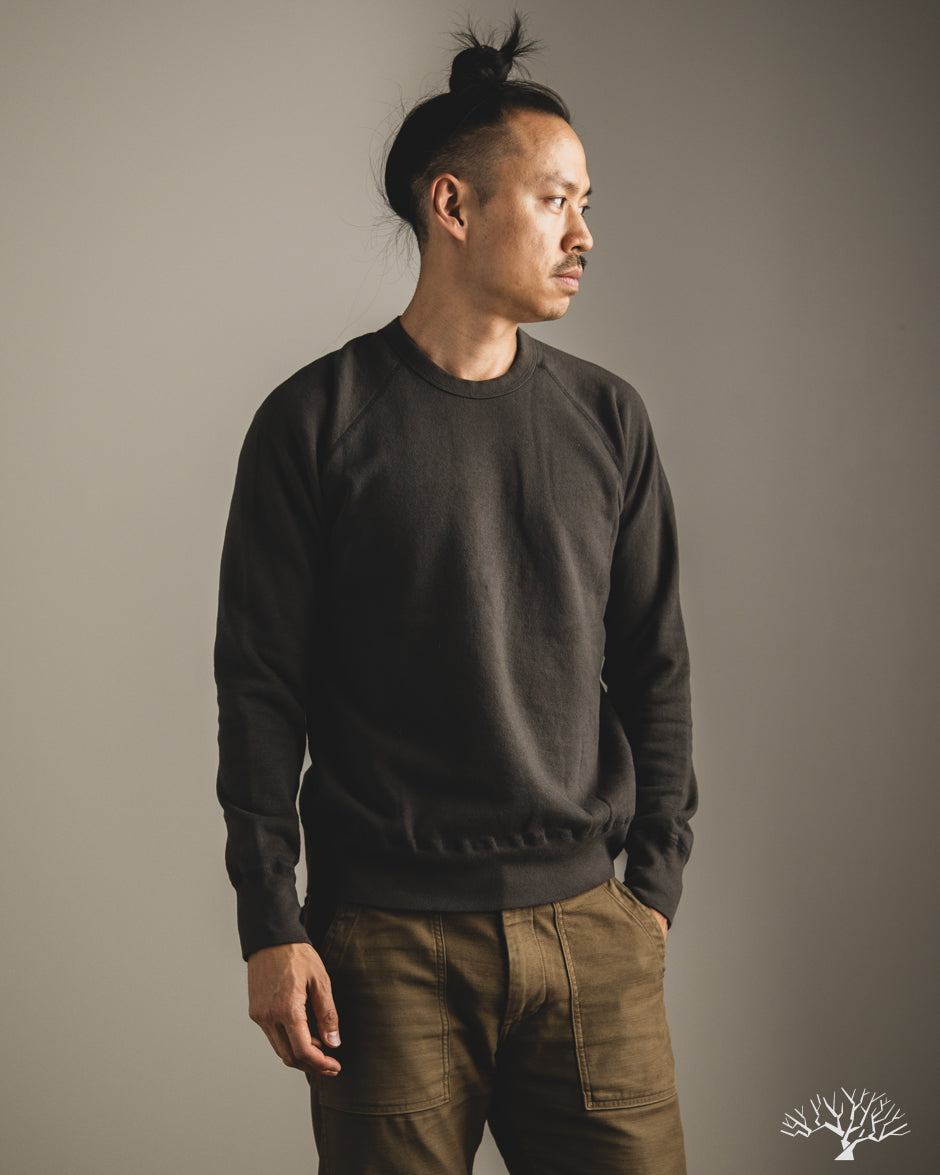  National Athletic Goods Organic Cotton Raglan Warm Up Sweatshirt - Black